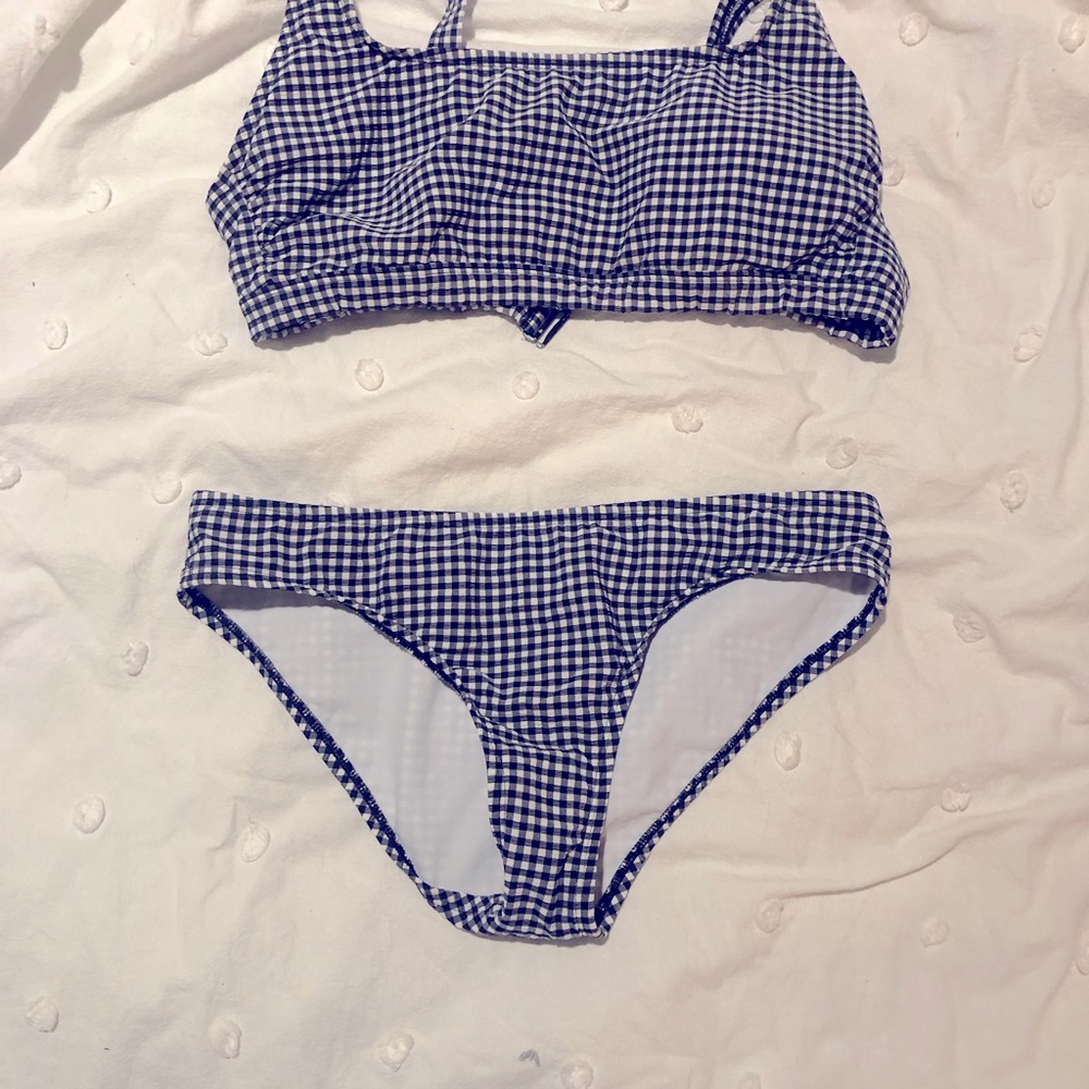 blue gingham bikini